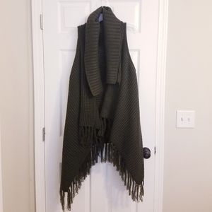 Olive green cable knit sweater vest